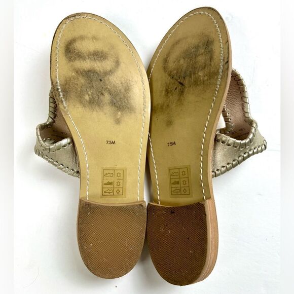Jack Rogers Gold Leather Women's Sandals - Picture 6 of 7
